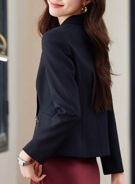 2025年春秋季新款高端醋酸小西装外套女修身短款主持人西服吊带裙