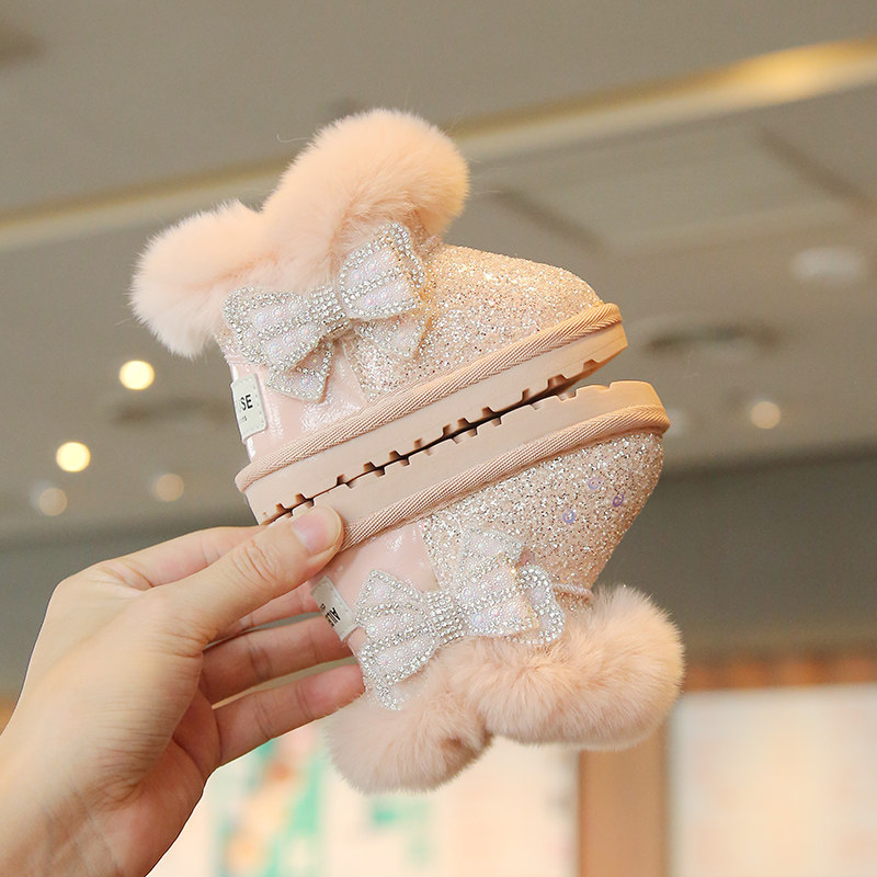 女宝宝雪地靴加绒保暖棉鞋幼童公主鞋毛毛鞋冬季短靴婴儿学步鞋子,童鞋/婴儿鞋/亲子鞋,雪地靴,淘宝优惠券,粉丝福利购,淘宝优惠卷