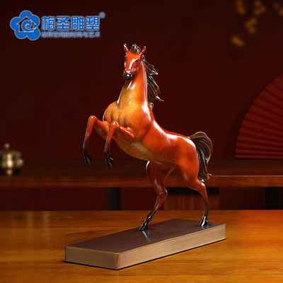 中式全铜马摆件招财马到成功生肖马艺术雕塑客厅办公室开业送礼品