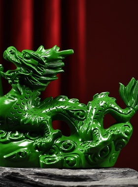 木雕摆件龙实木头雕刻十二生肖家居装饰客厅书架办公司工艺贺礼品