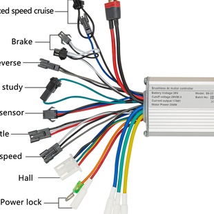 电动滑板自行车锂电无刷电机控制器改装 24V 350W 48V 配件 36V