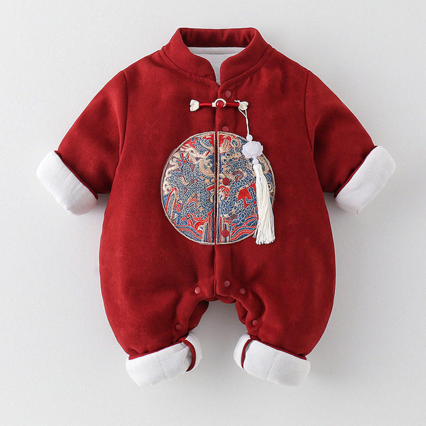 宝宝一周岁衣服新中式少爷服婴儿抓周礼服男童女孩生日宴套装秋季