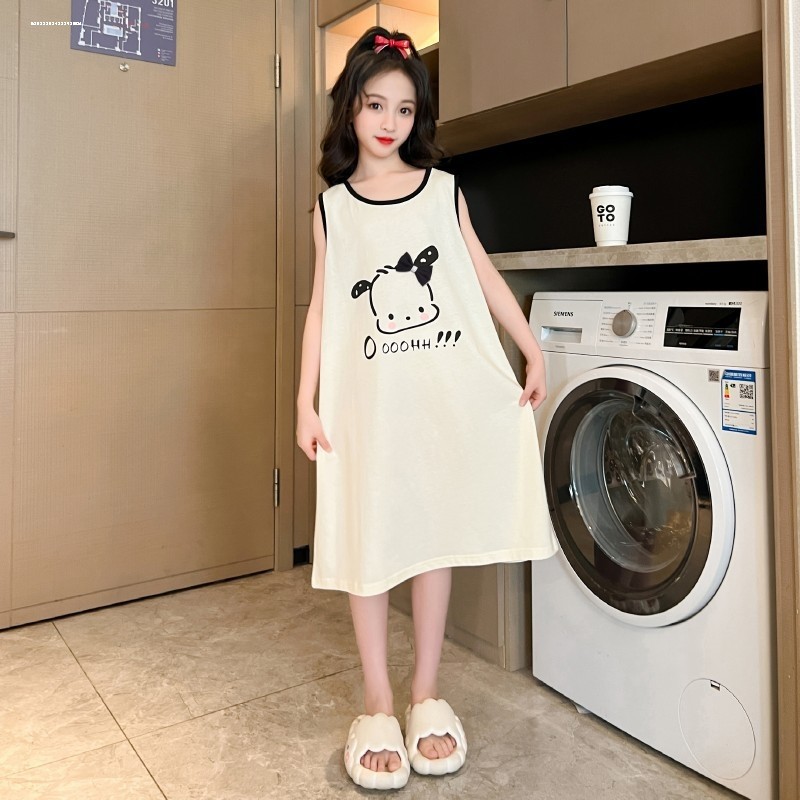 夏季儿童吊带睡裙女童修身薄款连衣裙凉爽连体家居服女宝内搭睡衣