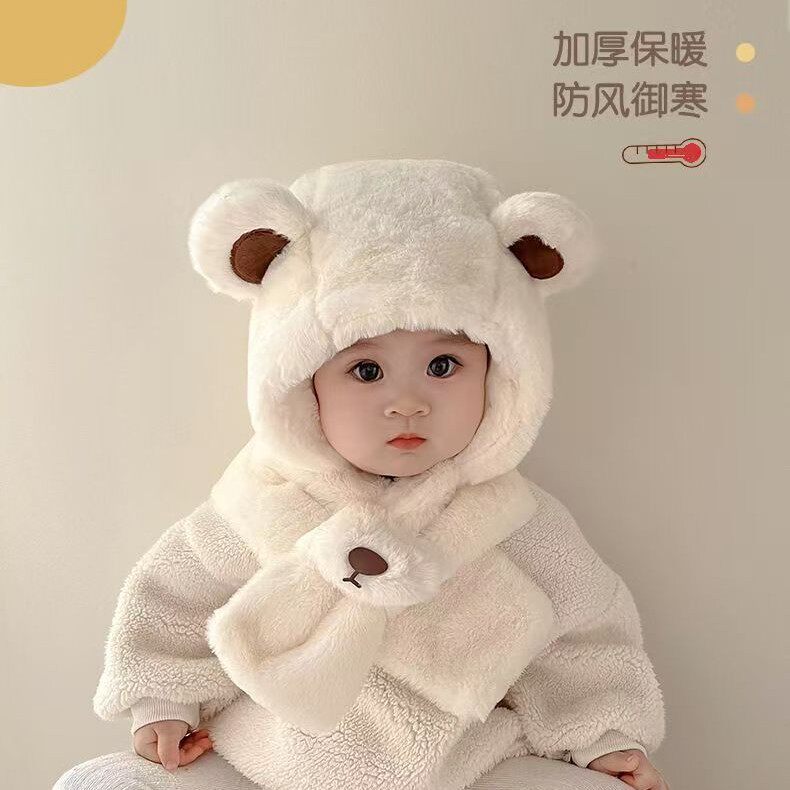 儿童帽子宝宝围巾一体秋