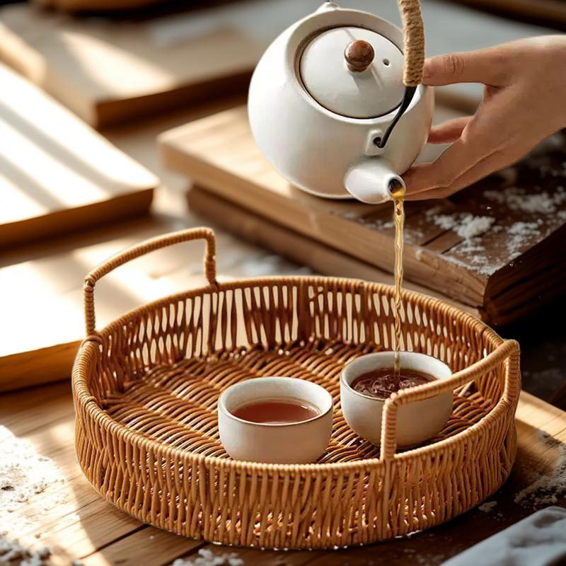 仿藤编零食盘点心茶点水