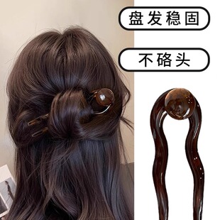 法国LastKiss新中式u型发簪女2026新款日常通勤简单大气盘发发簪