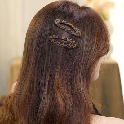豹纹侧边夹发夹女2025新款
