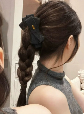 韩系黑色金标蝴蝶结发夹