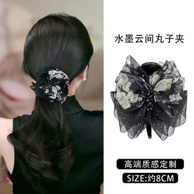 网纱丸子抓夹女2025新款