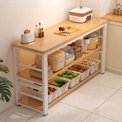 厨房置物架落地多层餐边窄边储物柜子多功能切菜备餐桌子收纳架子