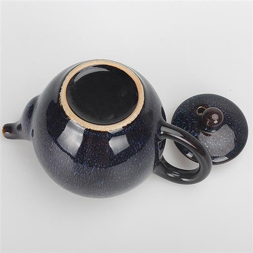 窑变蓝盏茶壶均窑单壶陶瓷中式泡茶器复古功夫茶具单品泡茶壶创意