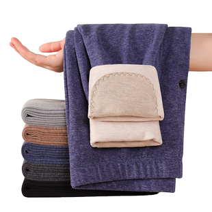 德绒秋裤男士保暖裤内穿加绒加厚棉毛裤发热羊绒蚕丝打底线裤绒裤