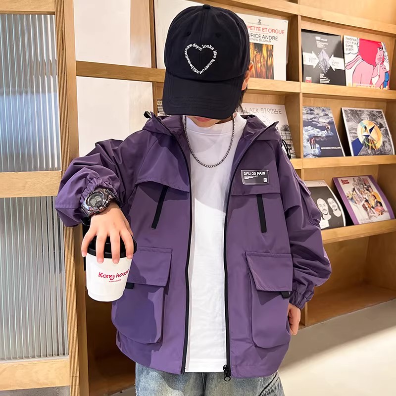儿童冲锋衣2025新款男童春装薄款徒步外套风衣宝宝春秋季上衣夹克图片