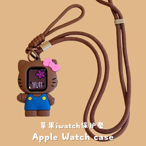 可爱立体KT猫适用于苹果iwatchS10保护套456卡通789手表壳SE3软1