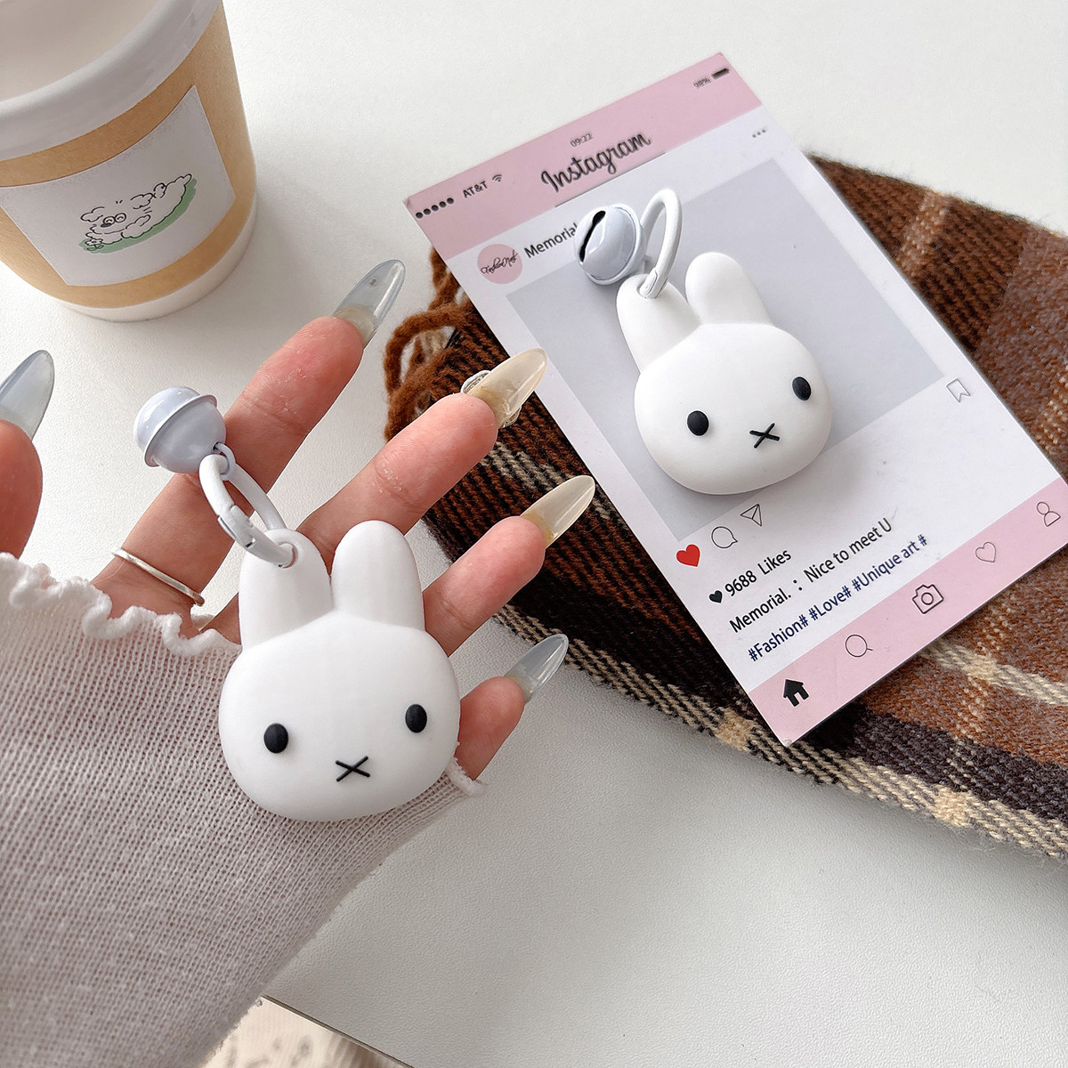 萌系卡通米菲兔适用于苹果AirTag保护套软壳追踪器防丢失钥匙扣女,3C数码配件,数码防丢器保护套,淘宝优惠券,粉丝福利购,淘宝优惠卷