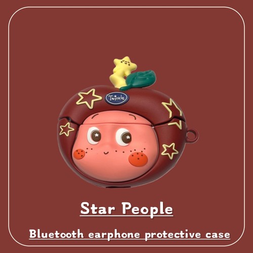 卡通立体红苹果星星人适用于VIVOtws Air3pro蓝牙耳机保护套硅胶趣味可爱A4少女心IQOOtwsAir3耳机壳3E/3i新