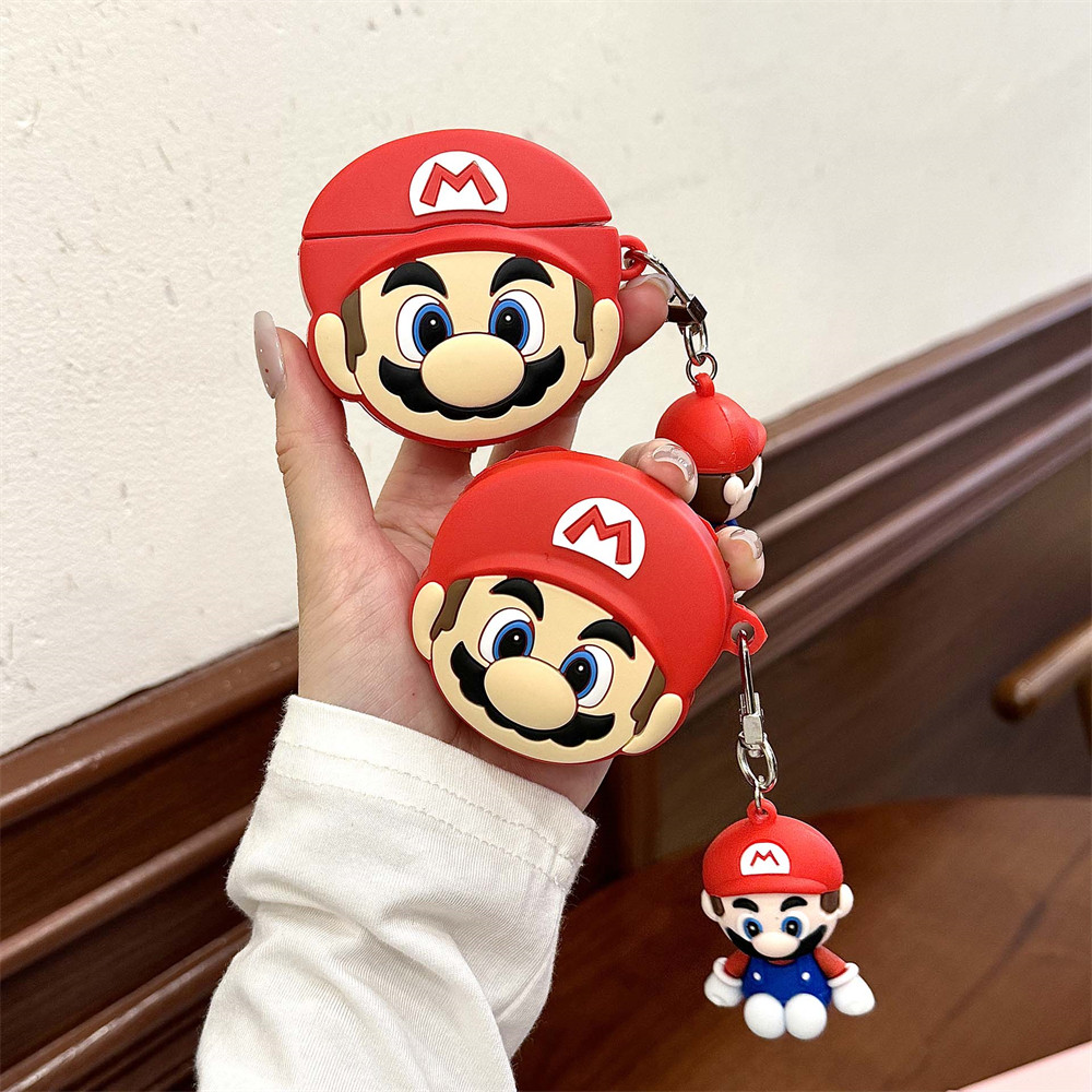 立体卡通马里奥适用于vivo tws 3e蓝牙耳机保护套tws4硅胶Air2卡通3i萌系X1少女心A3耳机壳趣味配挂件防摔