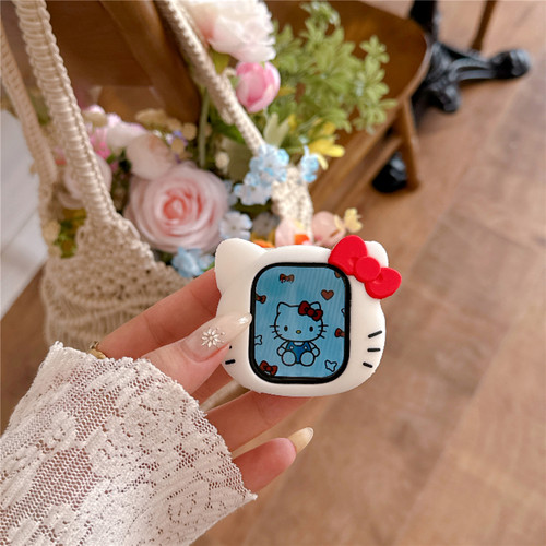 可爱卡通大头KT猫适用于苹果SE2手表保护套iwatchS11壳789女生456