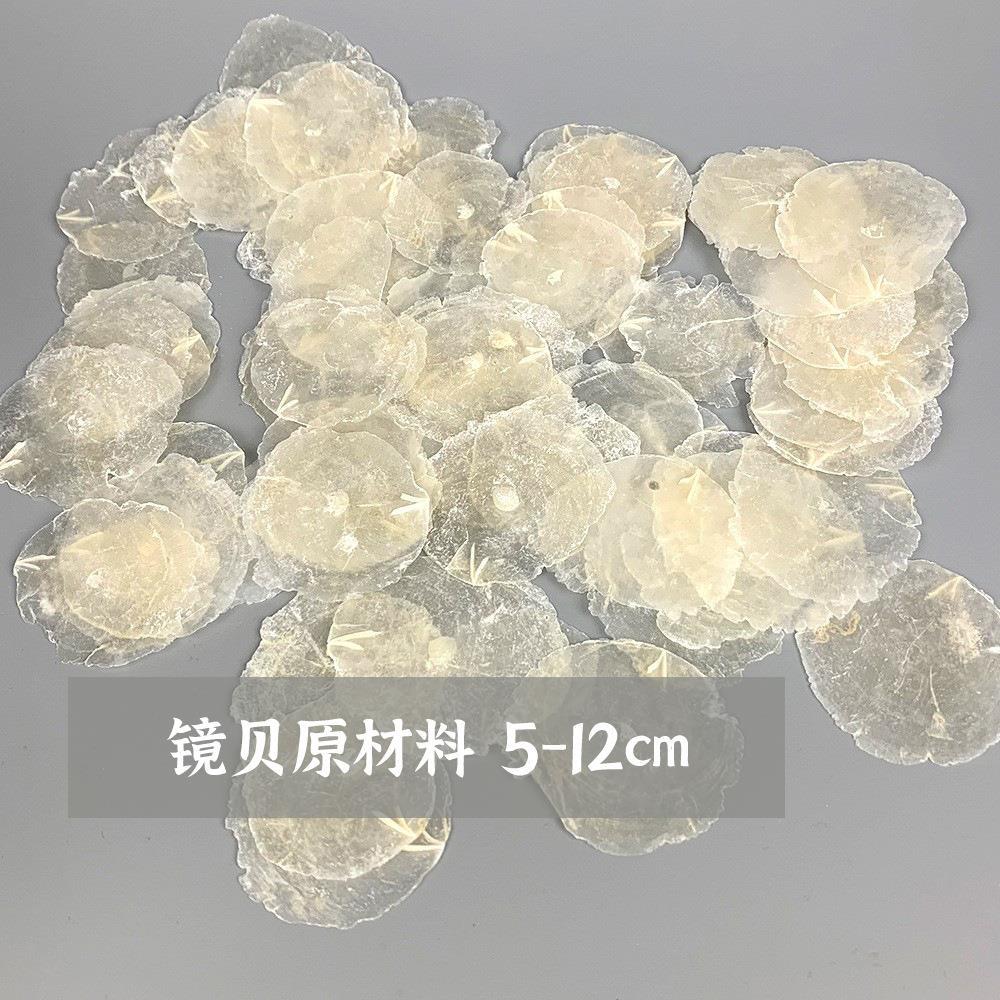 原色镜贝原料贝壳原料镜贝风铃配件装饰材料镜贝圆片天然贝壳材料