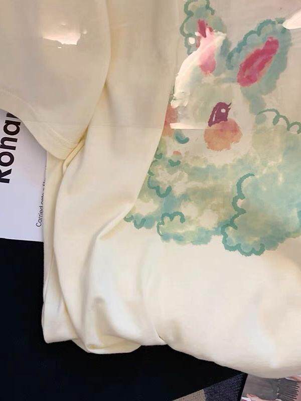 간호 의류 순수 코튼 반팔 티셔츠 간호 탑 여름 2022 새로운 스타일 라글란 백 칼라 느슨한 인쇄