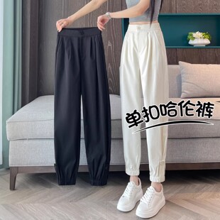 冰丝休闲裤子女夏薄款冰丝速干运动裤2026新款束脚卫裤哈伦工装裤