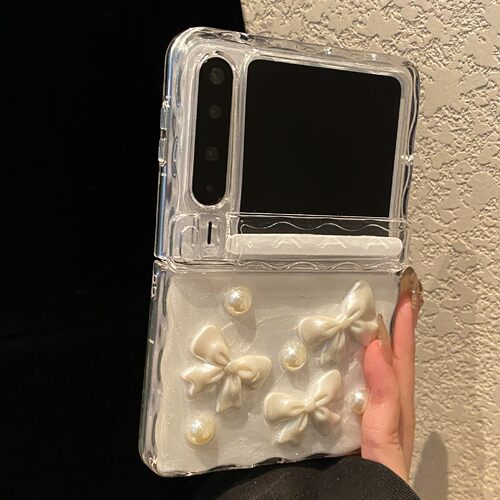 折叠屏透明闪粉蝴蝶结防摔壳