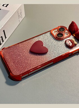 爱心女孩蝴蝶结适用vivos30promini手机壳s20红色s19por立体s18马年s17t闪粉s16新年vivo四角防摔硅胶卡通软p