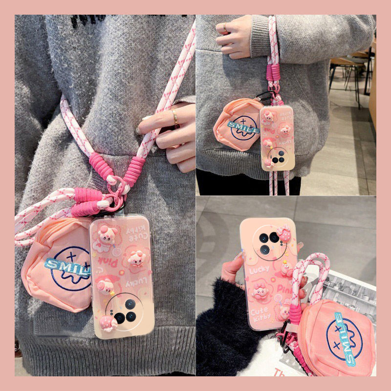 粉色小海狸适用vivoxfold3pro手机壳xfold2立体xflip露比vivo斜挎vovo折叠屏可背vivi斜跨+十新款硬壳卡通女p