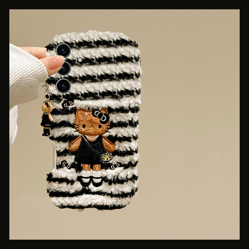 刺绣背包kt猫适用三星s25edge手机壳s24plus拼色s23+十s22条纹s21fe卡通s20ultra毛绒s10秋冬s9卡通s8/note20