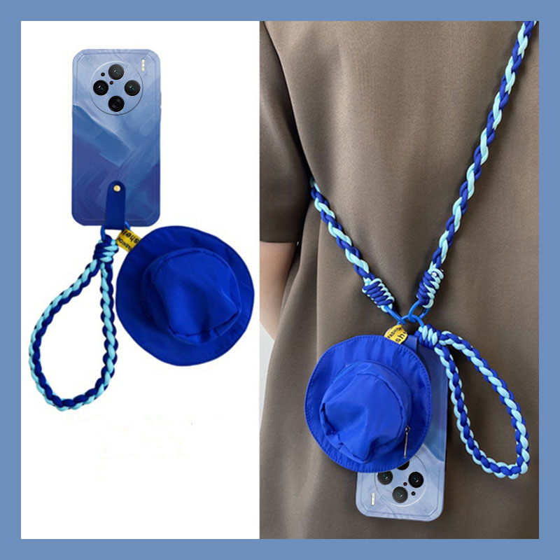 蓝色渐变耳机包零钱包小书包斜挎可背手机壳