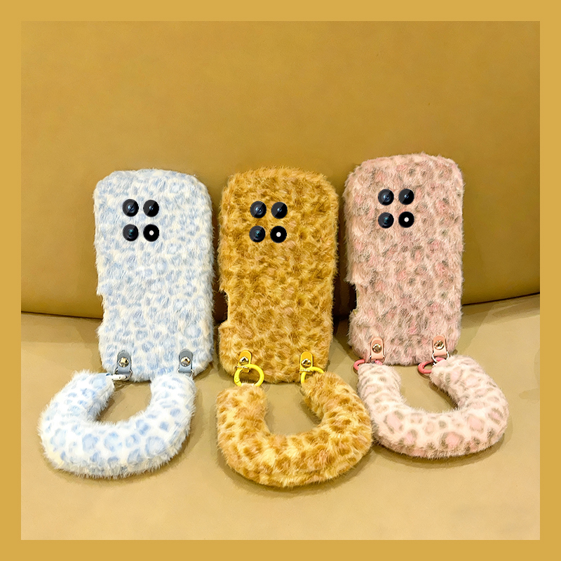 ins风拼色豹纹适用vivoiqoo15手机壳iqoo13pro斜挎12可背11s毛绒icoo10秋冬9充棉8手腕带7爱酷3毛茸茸iq00软p