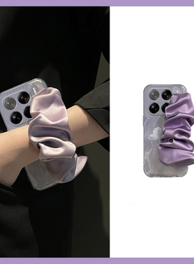 韩系紫色蝴蝶适用小米15spro手机壳14ultra立体13手腕带12spor日韩12x晕染11青春版10斜挎mix4/8se/civi5/4/3