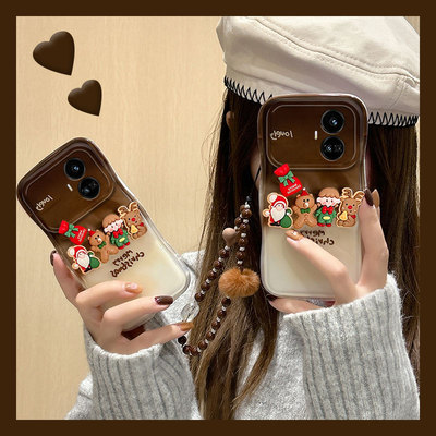 立体圣诞公仔适用oppo真我gtneo6手机壳gt5pro卡通gtnoe5se超萌realme五por硅胶手链少女心可爱趣味创意个性