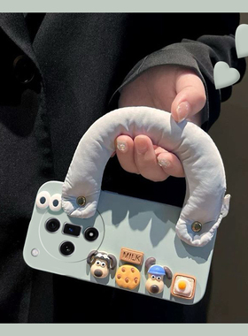 可爱掌门狗适用oppofindx7pro手机壳findx6充棉x5腕带x3立体x2ultra眼睛k12狗狗k11x硅胶k10卡通k9k7k5oppo女