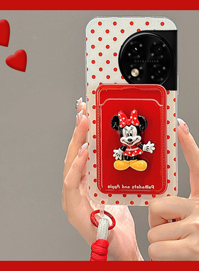 红色波点适用oppo一加12手机壳ace3立体2pro米妮2v卡包11卡套9rt插卡8t硅胶7tpro挂绳6t卡通1+oneplus透明女p