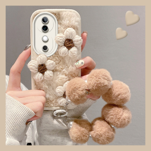 针织花朵适用vivos20手机壳s19pro立体s18毛绒s17t挂链s16e高级感s15毛茸茸s12冬天s10秋冬s9e硅胶s7t女vivo