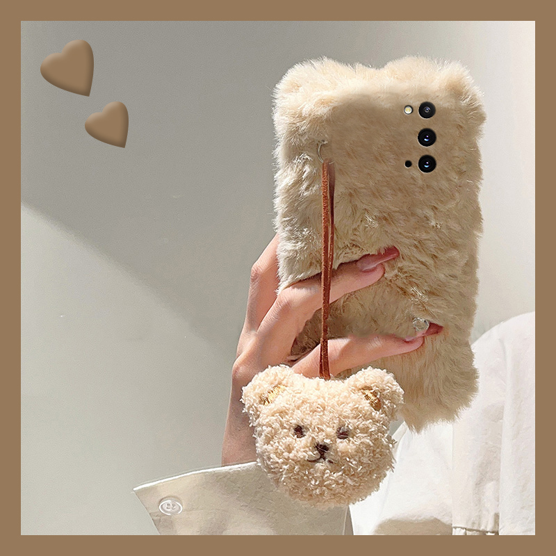 小熊吊坠挂件适用三星a90手机壳a80可爱a70s保暖a50秋冬季a30卡通a20毛绒a10毛茸茸52硅胶a8s/galaxy/a53/f52