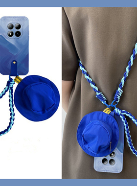 蓝色渐变适用小米红米note15手机壳note15pro+耳机包十零钱包por小书包十五redmi斜挎可背网红小众液态硅胶软