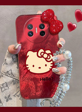 kt猫蝴蝶结适用华为magicv3手机壳magicvs2新年p50水钻pockets卡通matexs2红色x5折叠屏x3硬壳pocket2挂链女