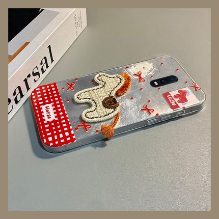 蝴蝶结刺绣小马适用oppor17pro手机壳r15x梦境版r11splus新年r9s棋盘格r7plus卡通r17立体oppo马年0pp0冰川纹