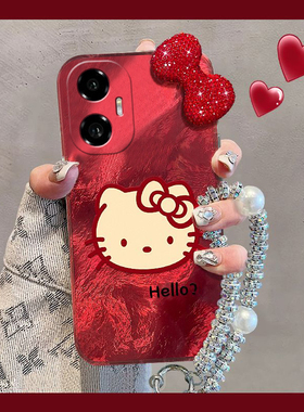 kt猫蝴蝶结适用华为荣耀300pro+手机壳200lite新年100por水钻90gt卡通80红色70立体60se硅胶v40i+/x50十x40i