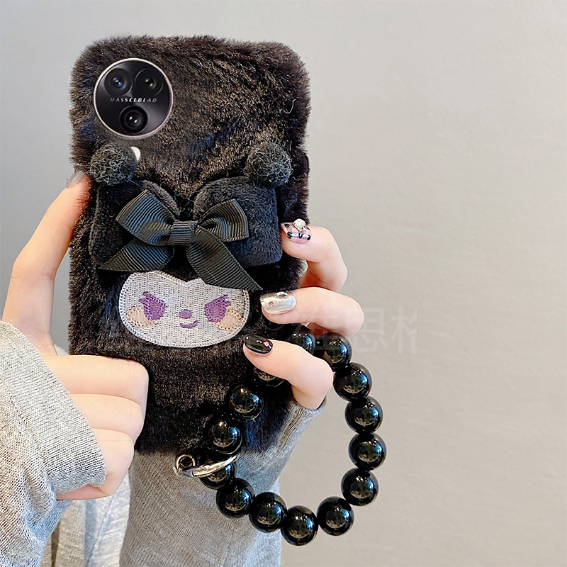 蝴蝶结毛绒绒oppo手机壳卡通