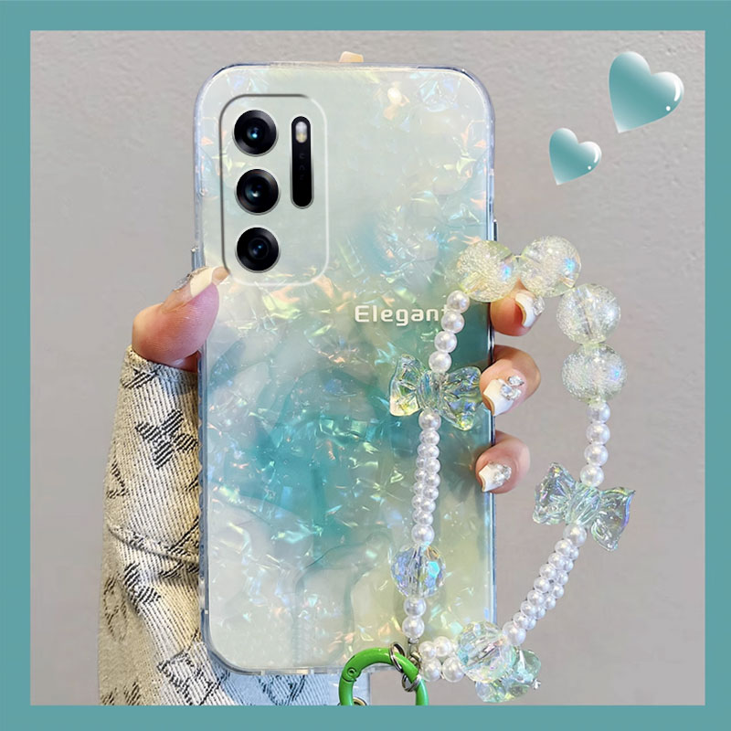 绿色贝壳纹oppo折叠屏韩系