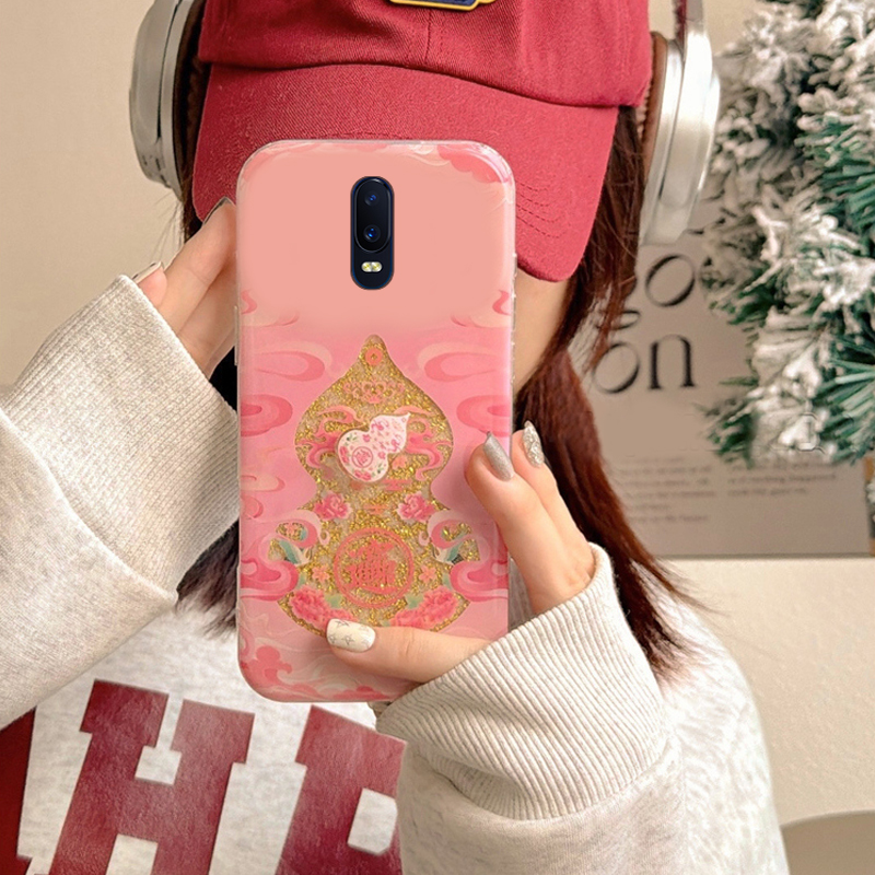 镂空闪粉葫芦适用oppor17pro手机壳r15x梦境版r11splus旋转r9s国潮r7plus金箔r17中国风oppo新中式0pp0新款软