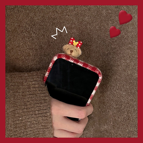 蝴蝶结天使小熊适用华为mate70pro+手机壳meta60格纹mata50e挂绳rs保时捷设计mete40e十m30秋冬季20x毛茸茸10