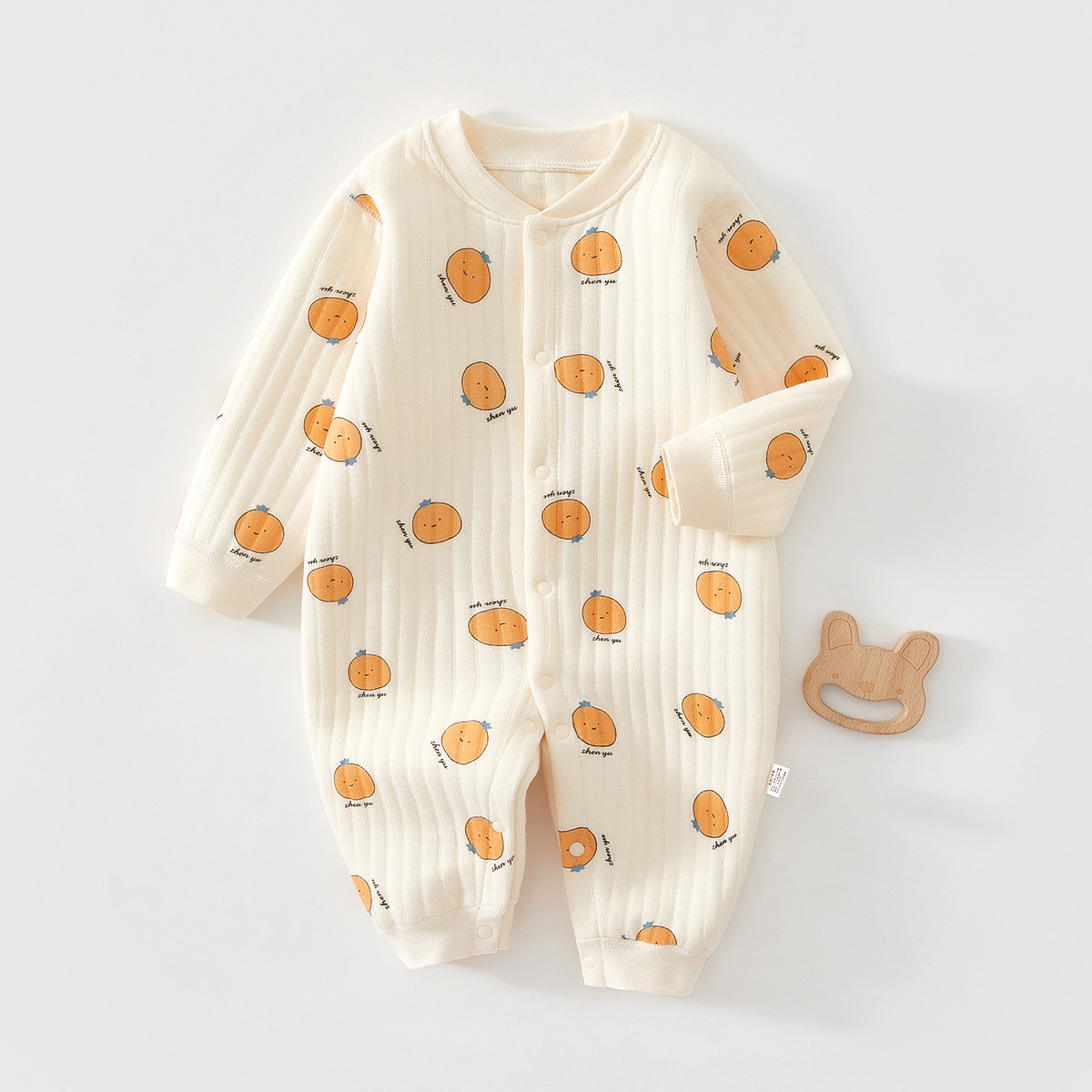 三层夹棉保暖连体衣纯棉秋冬