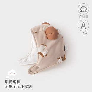 婴儿夹棉帽子冬季新生儿加厚保暖帽超萌可爱护耳帽春秋冬宝宝胎帽