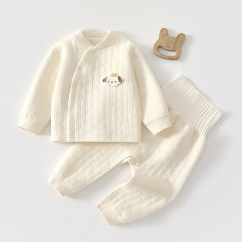 三层夹棉，纯棉A类婴儿衣服