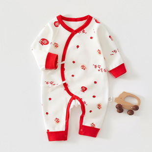 婴儿服睡衣 纯棉满月52码 婴儿衣服春秋季 新生儿连体衣初生宝宝秋装