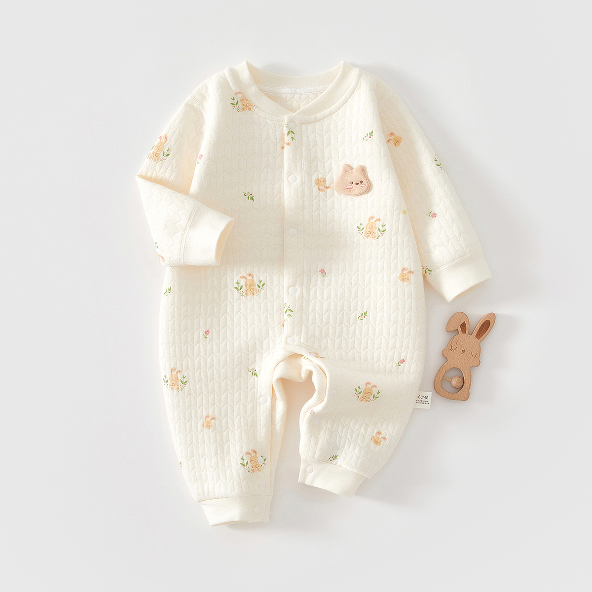 三层夹棉保暖连体衣，纯棉A类